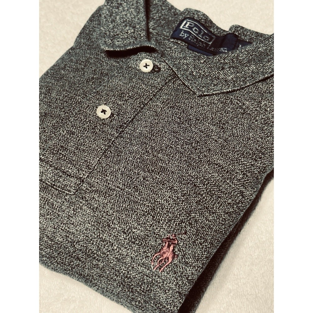 Polo Ralph Lauren Polo Shirt Men's M Gray Short Sleeve Cotton Pony Logo FLAWED